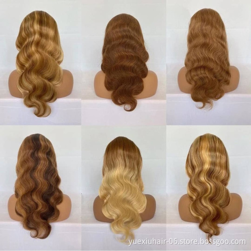 Highlight Human Hair HD Lace Front Wig Vendors Full Transparent Lace Frontal Wigs Bleached Knot Natural Hair Wig For Black Women